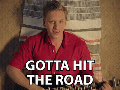 Man Playing Guitar Gotta Hit The Road GIF