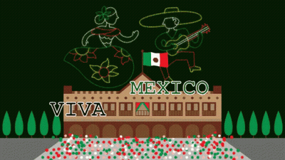 Man Playing Guitar In Front Of Building Saying Mexico GIF