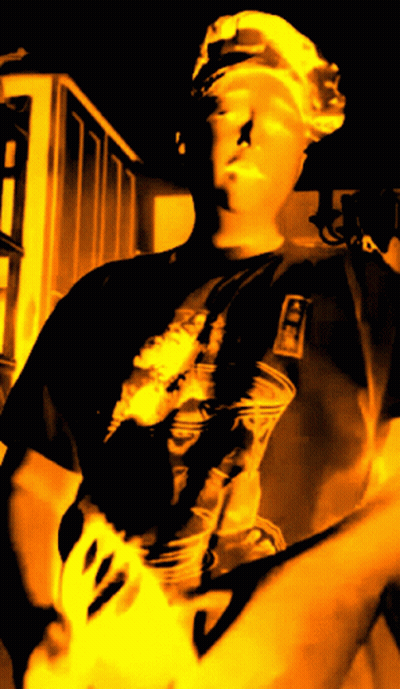 Man Playing Guitar In Ice Shirt GIF