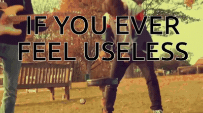 Man Playing Guitar In Park Says If You Ever Feel Useless GIF