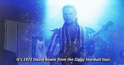Man Playing Guitar It's 1972 David Bowie Ziggy Stardust Tour GIF