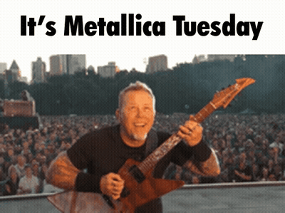Man Playing Guitar It's Metallica Tuesday GIF