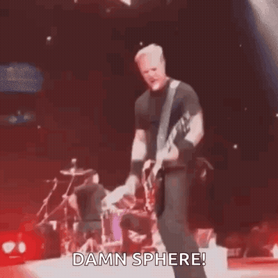 Man Playing Guitar Saying Damn Sphere On Stage GIF