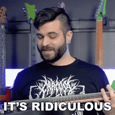 Man Playing Guitar Saying It's Ridiculous GIF