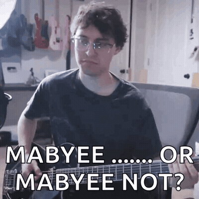 Man Playing Guitar Saying Mabyee Or Mabyee Not GIF
