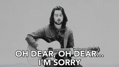 Man Playing Guitar Saying Oh Dear Oh Dear I'm Sorry GIF