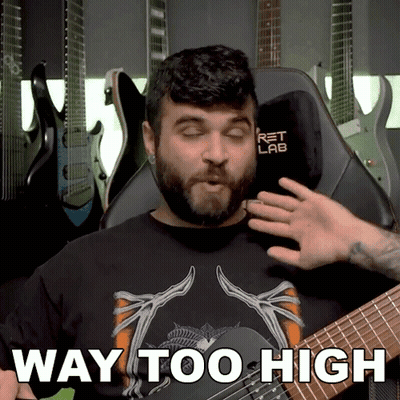 Man Playing Guitar Saying Way Too High GIF