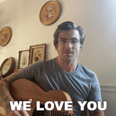 Man Playing Guitar We Love You GIF