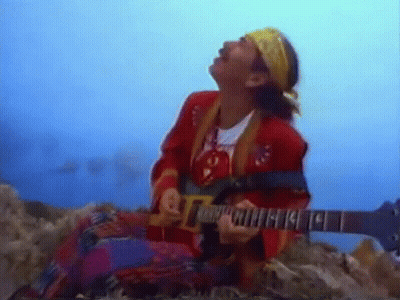 Man Playing Guitar With Bandana GIF