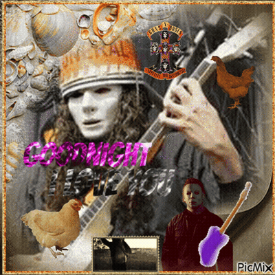 Man Playing Guitar With Guns N Roses Logo GIF