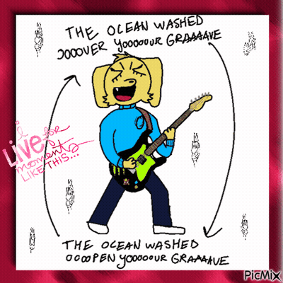 Man Playing Guitar With Ocean Washed GIF