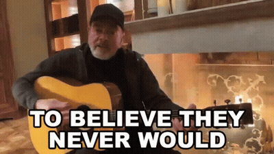 Man Playing Guitar With To Believe They Never Would GIF
