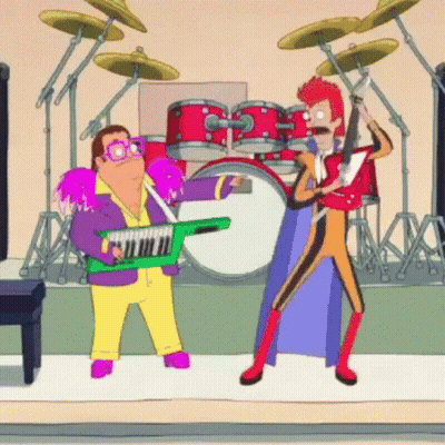 Man Playing Keyboard And Man Playing Drums GIF