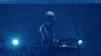 Man Playing Keyboard With Letter X On Jacket GIF