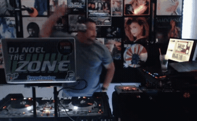 Man Playing Music In Front Of Laptop Saying DJ Noel The Zone GIF