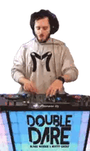 Man Playing Music On DJ Set Sticker