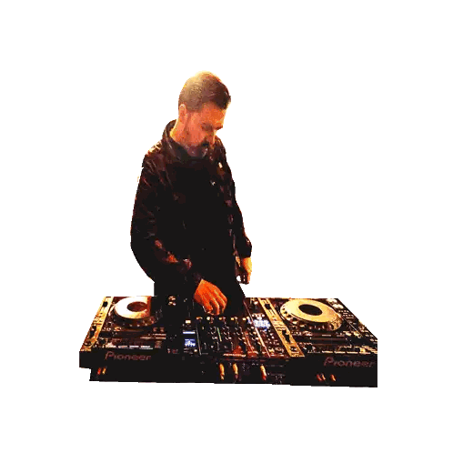 Man Playing Music On Pioneer Mixer Sticker