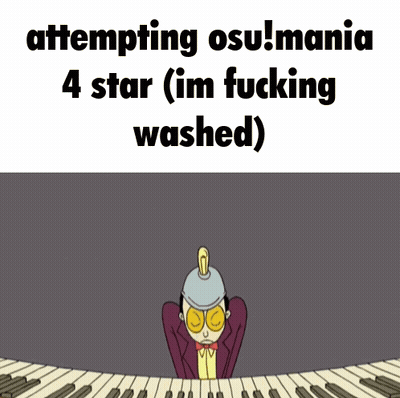 Man Playing Piano Attempting Osu Mania 4 Star I'm Fucking Washed GIF