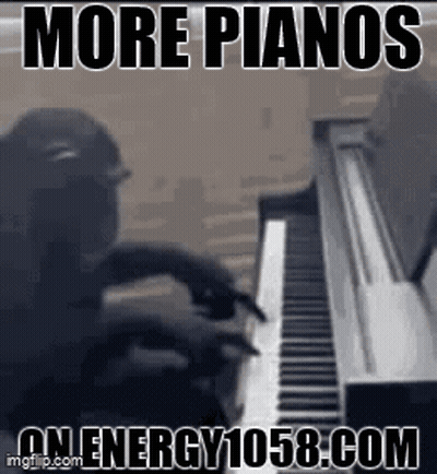 Man Playing Piano Saying More Pianos