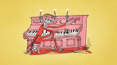 Man Playing Piano With Candles GIF