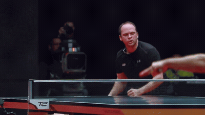 Man Playing Ping Pong T2 Table GIF