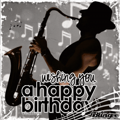 Man Playing Saxophone Wishing Happy Birthday GIF