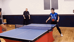 Man Playing Table Tennis Shows Tricks GIF