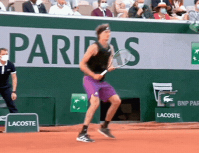 Man Playing Tennis At BNP Paribas Banner GIF