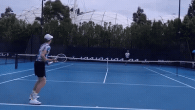 Man Playing Tennis On Blue Court At Australian Open GIF
