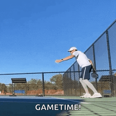 Man Playing Tennis With Gametime GIF