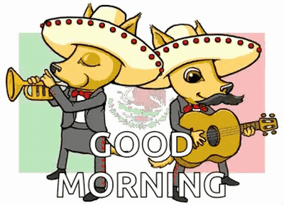 Man Playing Trumpet And Guitar Good Morning GIF