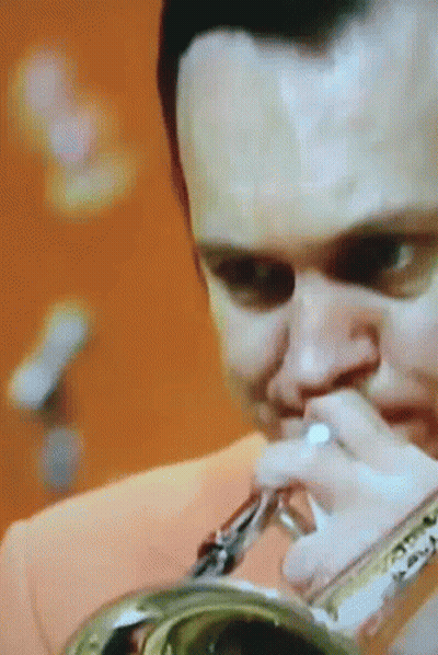 Man Playing Trumpet With Microphone GIF