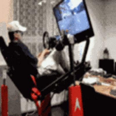 Man Playing Video Game On Computer GIF