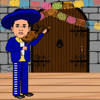 Man Playing Violin In Front Of Door GIF