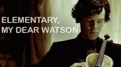 Man Playing Violin Saying Elementary My Dear Watson GIF