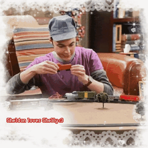 Man Playing With Toy Train Sheldon Loves Shelly 3 GIF