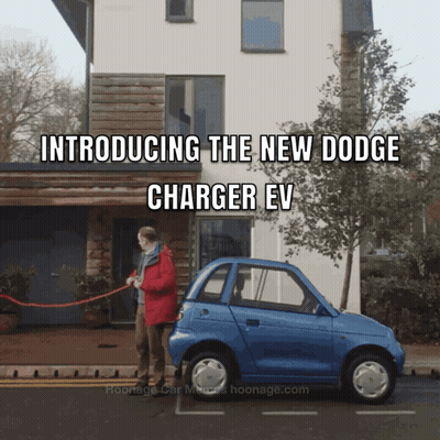 Man Plugging In Dodge Charger EV GIF