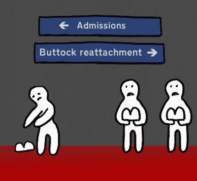 Man Pointing At Admissions Sign GIF