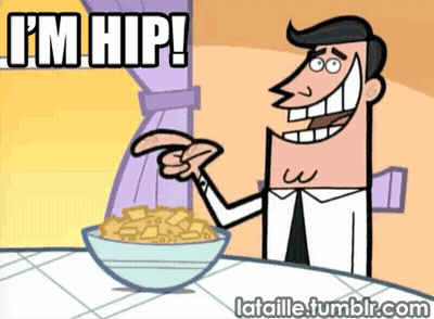 Man Pointing At Cereal Saying I'm Hip GIF