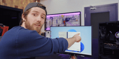 Man Pointing At Computer Screen Saying Windows GIF
