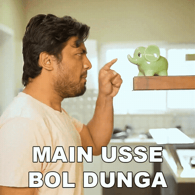 Man Pointing At Elephant Piggy Bank Main Usse Bol Dunga GIF