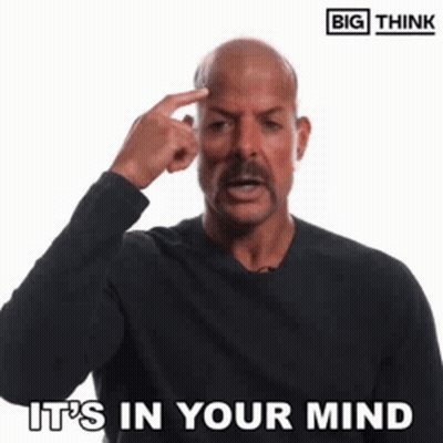 Man Pointing At Forehead Saying It's In Your Mind GIF
