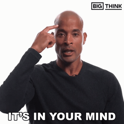 Man Pointing At Head Saying It's In Your Mind GIF