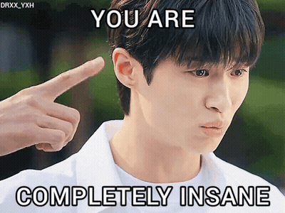Man Pointing At Head Saying You Are Completely Insane GIF