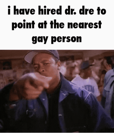 Man Pointing At Nearest Gay Person In Crowd GIF