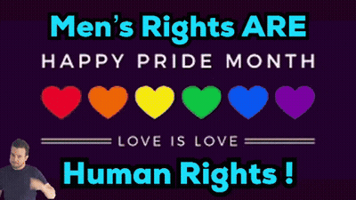 Man Pointing At Pride Rights Sign GIF
