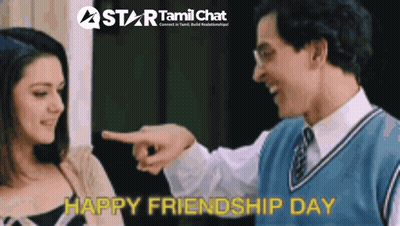 Man Pointing At Woman Happy Friendship Day GIF