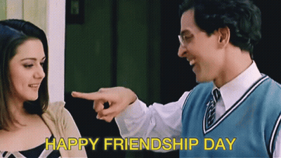 Man Pointing At Woman Saying Happy Friendship Day GIF