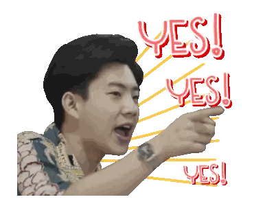 Man Pointing At Yes Sticker