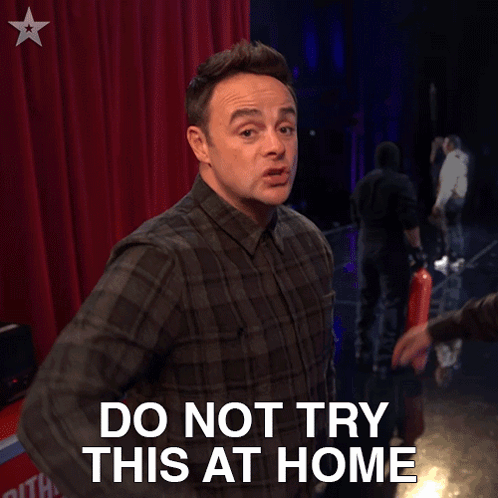 Man Pointing Do Not Try This At Home GIF